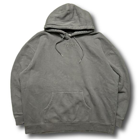 Glossier Limited Run Faded Black Embroidered Logo Sweatshirt - Picture 1 of 7
